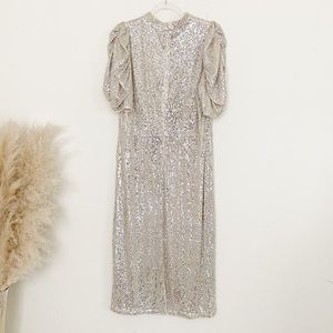 NWT H&M Sequin Dress Puff Sleeves